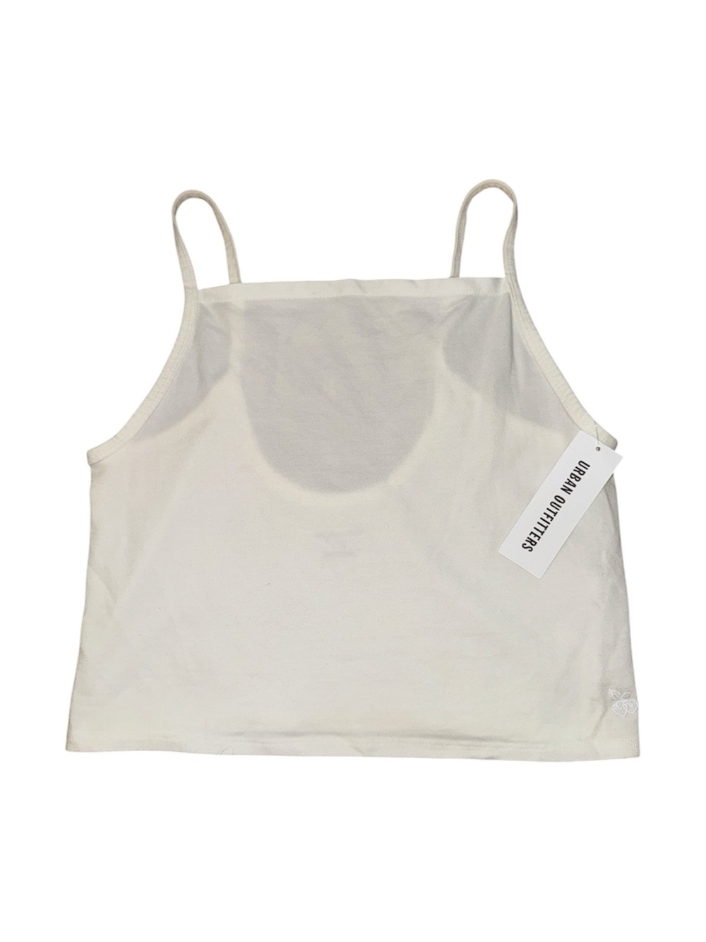 Out From Under Urban Outfitters White Cropped Cami Tank Top Size L NWT